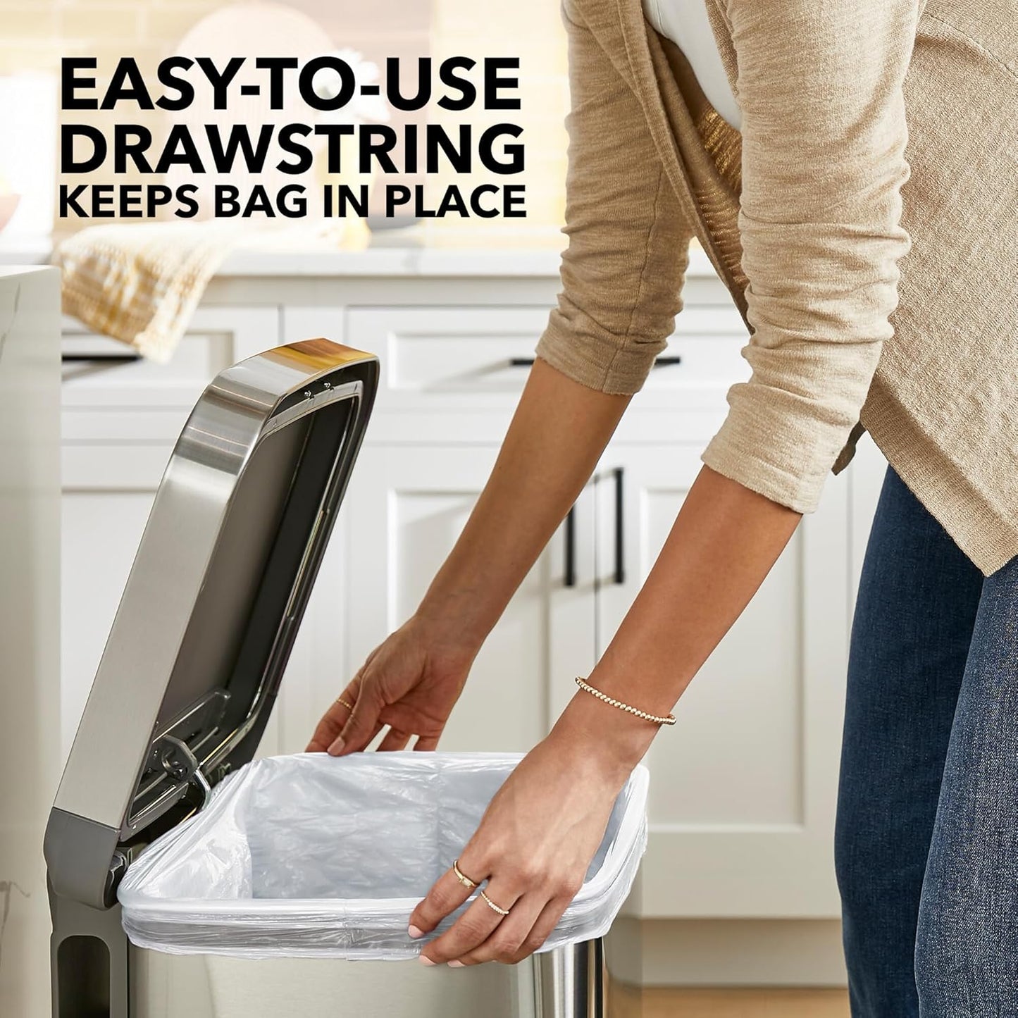Glad ForceFlex Tall Kitchen Drawstring Trash Bags, 13 Gal, Gain Original, 110 Ct (Package May Vary)
