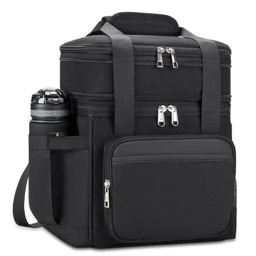 holuxer Insulated Lunch Bag & Lunch Box for Men - Double Deck Reusable Lunch Bag for Women Tote Cooler Bag Leakproof Soft Expandable