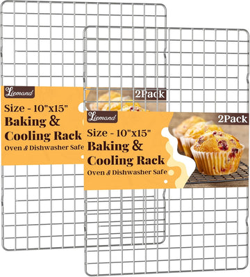 Cooling Racks for Cooking and Baking - 2 PCS 10" x 15" Grid Wire Baking Rack for Oven Cooking, Baking, Grilling, Roasting