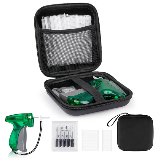 BEVTEE Tagging Gun for Clothing, Green Tag Gun Kit with 5 Needles, 1120 Barbs Fasteners & 1 Hard EVA Case, Durable and Easy to Use Tagging Tool for Clothes, Fabric, Retail Price Tags and DIY