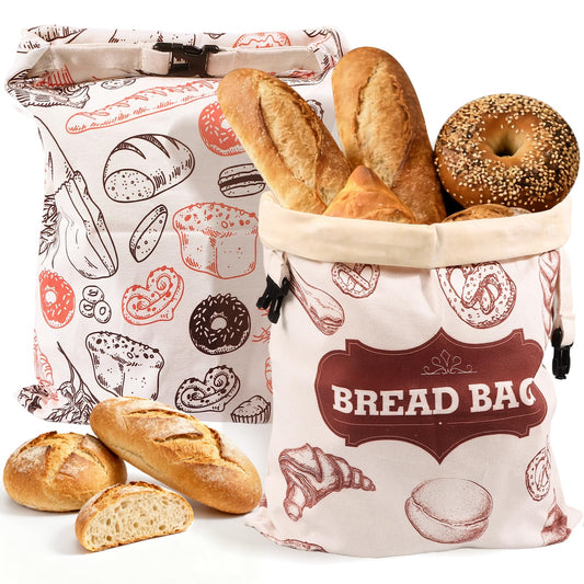 Beeswax Bread Bags，Extra Large 2 Pack- 17"×13" Reusable Sourdough Bread Bags for Homemade Bread