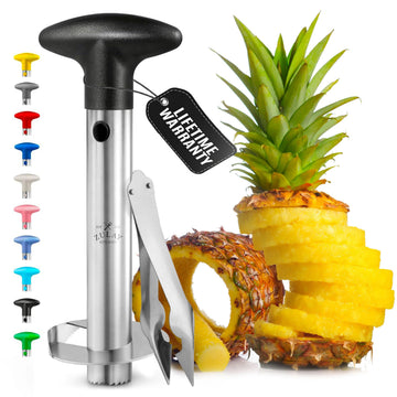 Zulay Kitchen Stainless Steel Pineapple Corer & Slicer – Heavy Duty Pineapple Cutter & Eye Removal Tool – Effortless Core Remover Tool