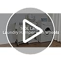 STORAGE MANIAC Commercial Laundry Hamper with Heavy Duty Steel Frame, 160 L Industrial Laundry Basket Cart with Wheels for Hotel, Home, Laundry Room, 18''L x 18''W x 31''H, Medium Beige