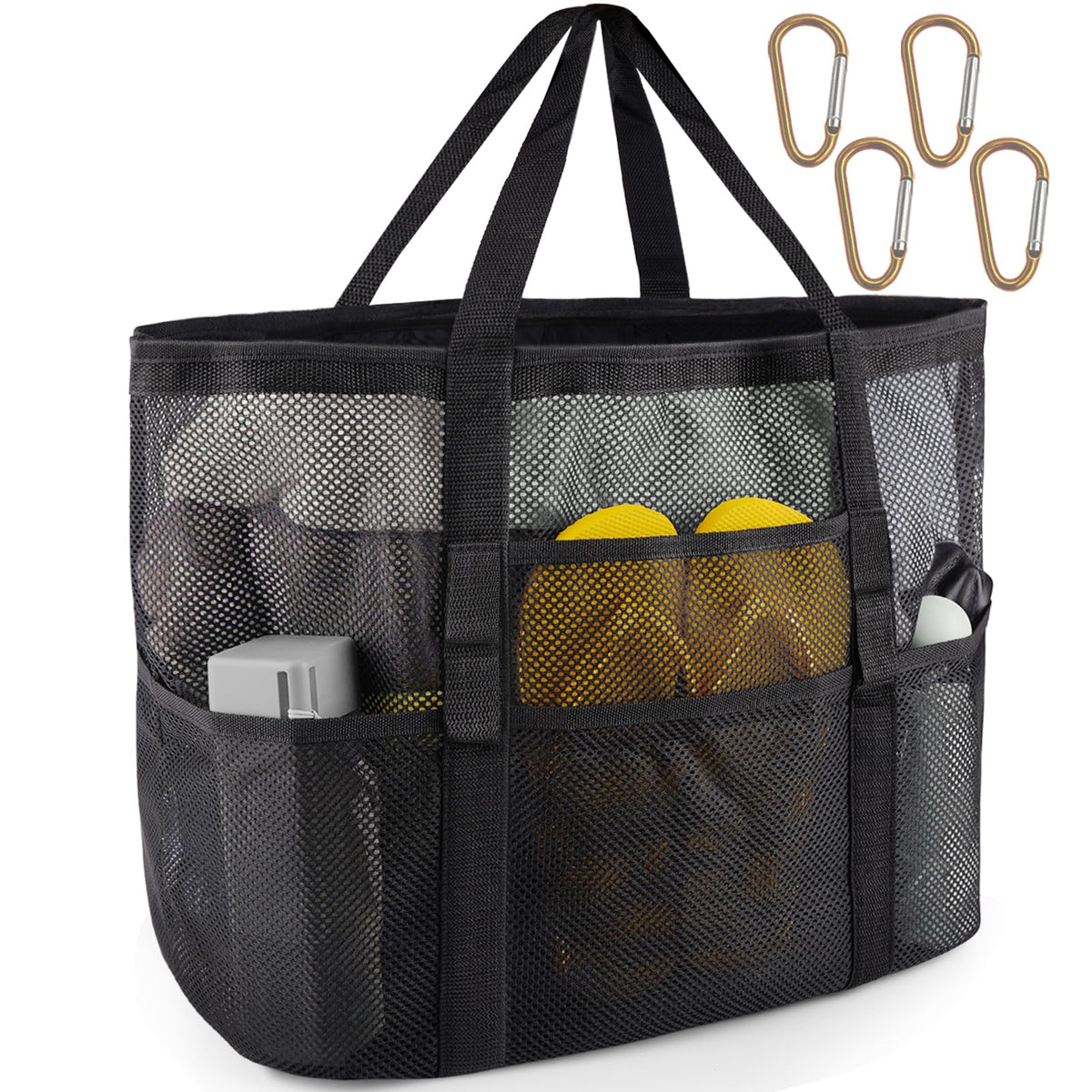 SRISE Mesh Beach Bag - Large Beach Tote Bag for Family Beach Bag for Toys & Vacation Essentials