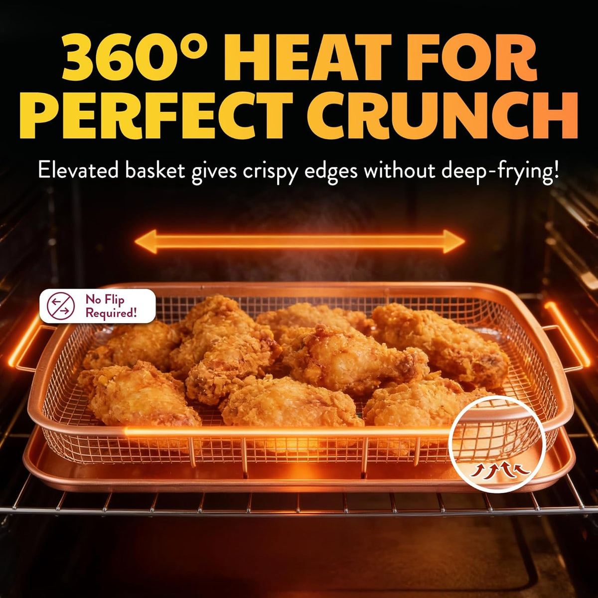 Gotham Steel Baking Sheet with Air Fry Rack, 16.5” x 12.5”, 2 Pc Multipurpose Air Fryer Tray and Cookie Sheet Pan for Oven, Use as Cooling Wire Rack, for Cooking, Pizza, Bacon, Dishwasher Safe