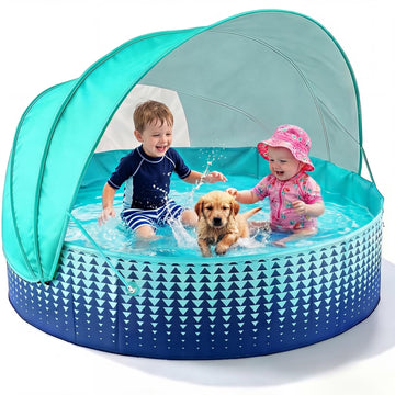 Jasonwell Kiddie Baby Pool with Canopy - Foldable Infant Toddler Kids Pool with Shade Baby Beach Essentials Tent Swimming Wading Pools