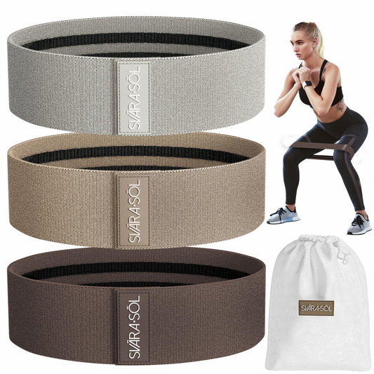 Fabric Resistance Bands Set of 3 for Legs, Glutes, Arms, Booty Bands for Women and Men, Resistance Bands for Working Out, Physical Therapy, Strength Training, Elastic Bands for Exercise