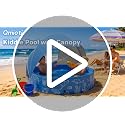 Foldable Kiddie Pool with Canopy, 47in Kids Pool with Detachable UPF 50+ Sunshade, Portable Non-Slip Swimming Pool Dog Pool for Backyard, Beach, Outdoor Summer Water Play