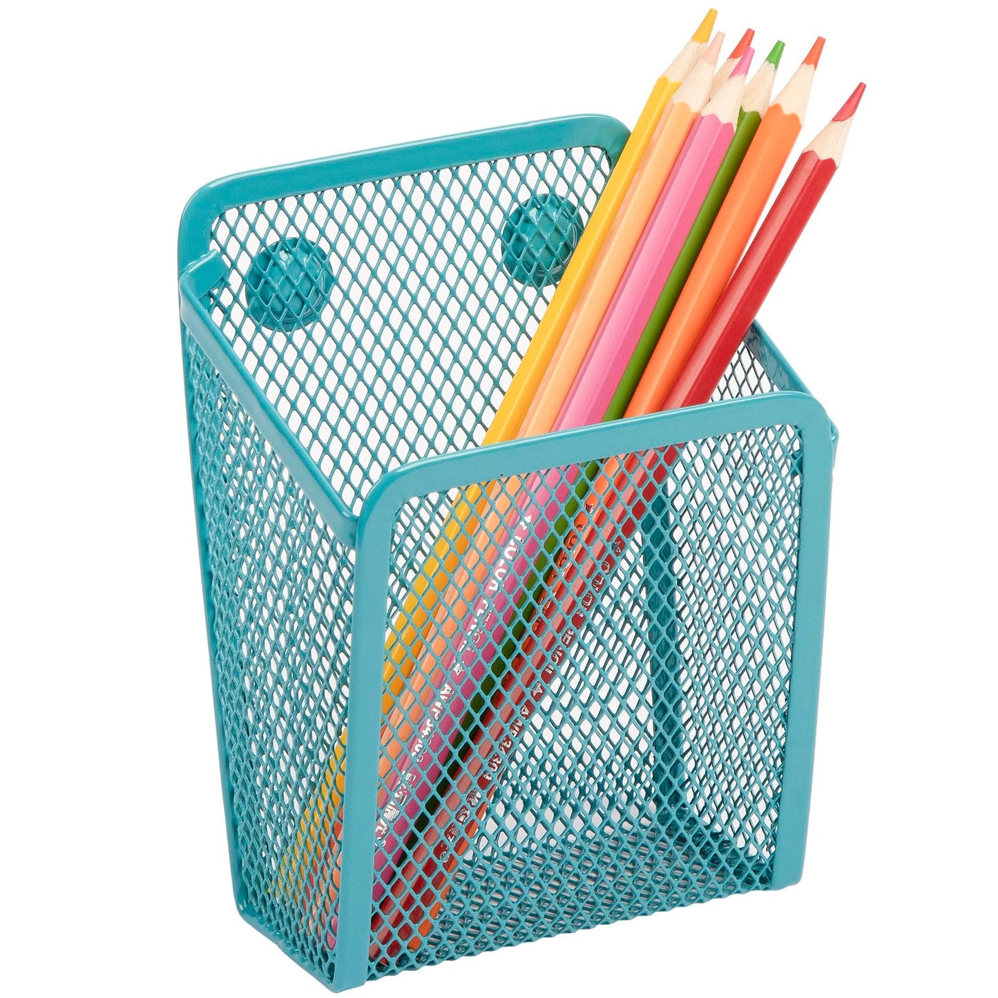 Magnetic Pencil Holder,Mesh Stainless Steel Pen Basket, Metal Writing Utensil Storage Organizer for Whiteboard,Blackboard,Kitchen, Locker, Home, or Office