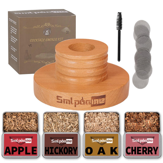 Cocktail Smoker Kit, Old Fashioned Smoker Kit for Bourbon Whiskey Drink, Smoker Infuser Kit with 4 Flavors Wood Chips, Birthday for Husband, Men, Dad