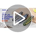 6 PACK Holikme 4 in 1 Cup Lid Cleaning Brush Set with 3 Straws, Multifunctional Bottle Brush, Silicone Cup Lid Gap Cleaner, Durable Bristle Crevice Cleaning Brush,Flat End Brushes,Navy & Black & Olive