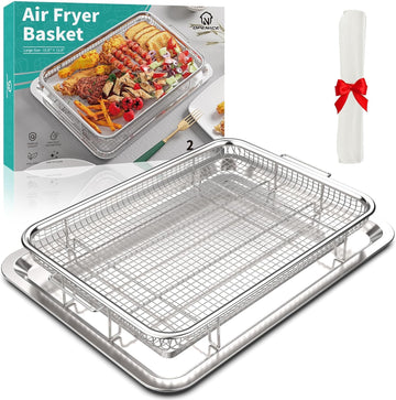 Air Fryer Basket for Oven, Openice 15.3" x 11.0" Large Air Fryer Tray and Pan with 30PCS Parchment Papers