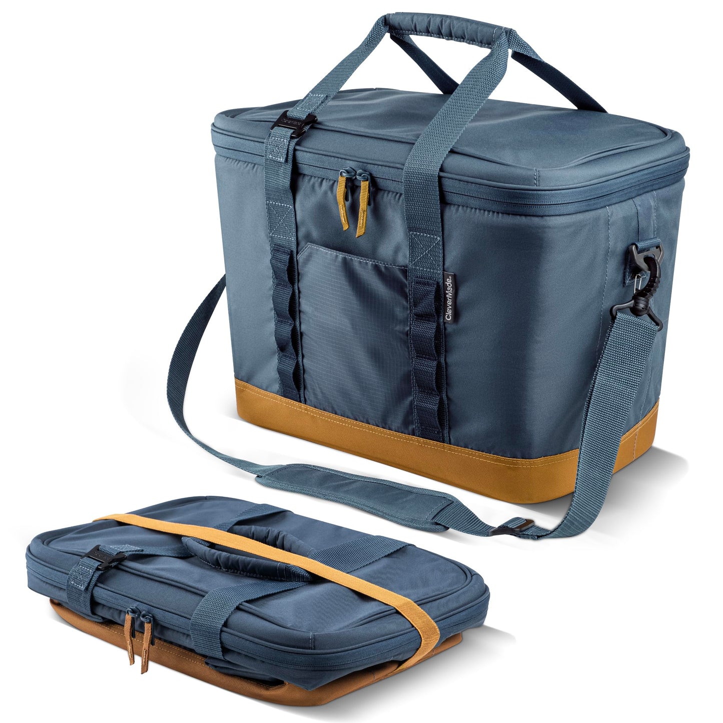 CleverMade Collapsible Insulated Cooler Bag – Leakproof Soft Cooler for Beach, Travel, Car – Bottle Opener