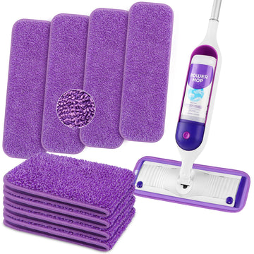 HOMEXCEL Reusable Microfiber Mop Pads for Swiffer PowerMop 8 Pack, Power Mop Pads Refills for 13 ''-15 '' Spray Mop