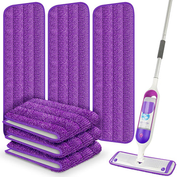 Reusable Mop Pads Compatible with Swiffer PowerMop, Microfiber Pads Refills for 13''-15'' Spray Mop