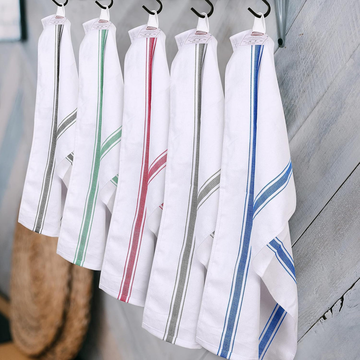 Towels Blue Dish Towels [12 Pack - 15 x 25 Inches] 100% Ring Spun Cotton Highly Absorbent & Reusable Cleaning Bar, Tea, Kitchen and Dishcloths Set - 200 GSM
