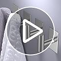 VAEHOLD Wall Towel Hooks, Heavy Duty Sticky Holder Waterproof Towel Hooks for Hanging Coat, Clothes, Closet Hook Wall Mount for Kitchen (Silver, 2 Pack)