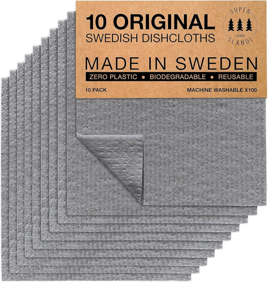JOYMOOP 18 Pack Microfiber Cleaning Cloth, Kitchen Towels for Dish Drying Washing, Absorbent Streak Free Lint Free Rags for Cleaning, Reusable and Washable Towels - 10" x 10"
