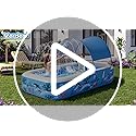Verdenu Kiddie Pool with Sprinkler, Inflatable Baby Pool with Canopy and Soft Cushioned Floor, Toddler Pool Ball Pit for Backyard, Outdoor/Indoor Play