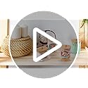 Tbestmax Qtips Holder Bathroom Container, 10 OZ Cotton Ball/Swabs Dispenser, Apothecary Jar Organizer for Storage Brown Wood Lids