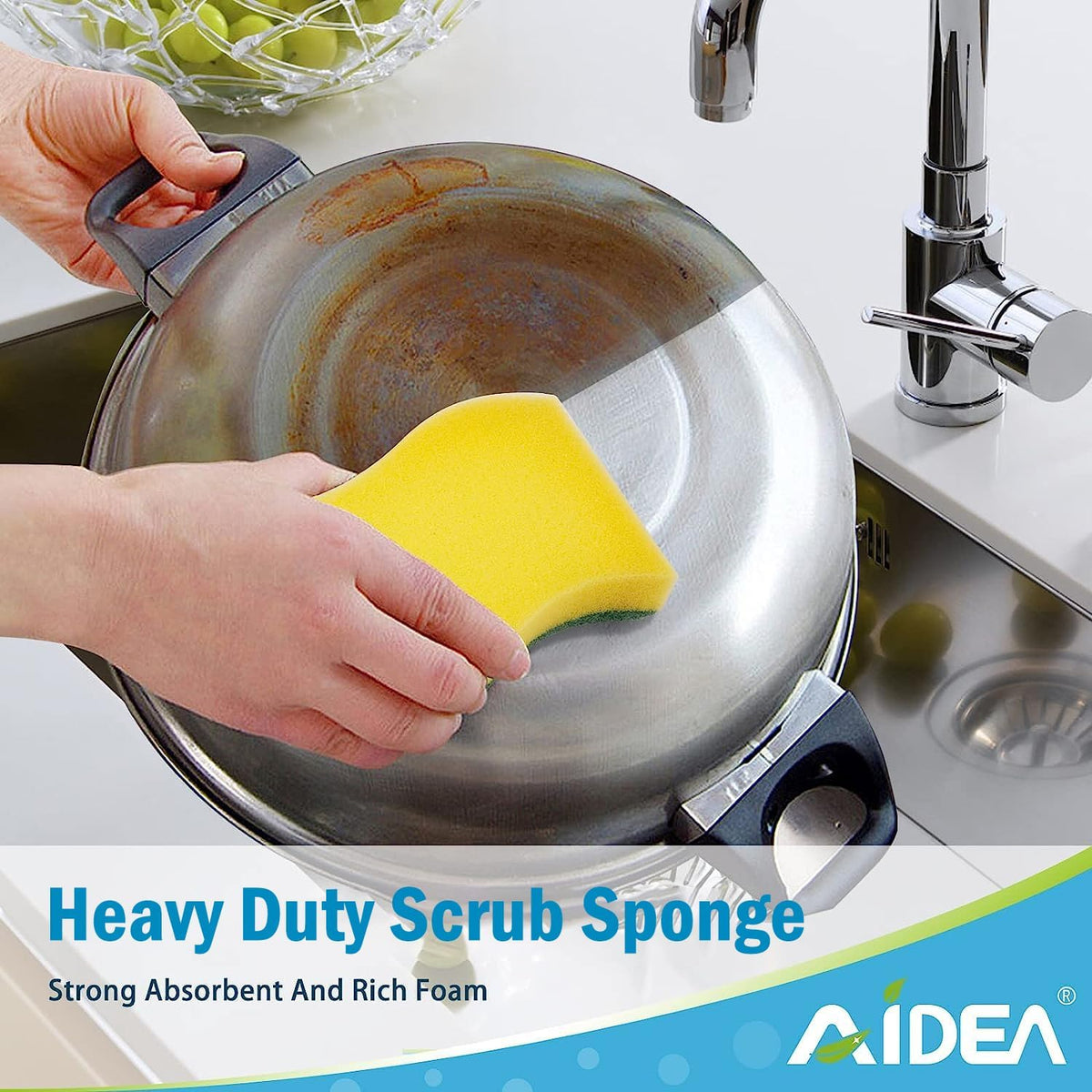 Aidea Sponges Kitchen, 50 Pack Heavy Duty Dish Sponge