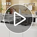SNTD Dish Drying Rack for Kitchen Counter - Large Dish Rack with Drainboard, Rustproof Dish Drainer with Utensil Holder for Sink, Black