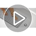 GORILLA GRIP Patented Bath Tub Shower Mat, Machine Washable Bathtub Floor Liner Mats, Suction Cups and Drain Holes to Keep Tubs Clean, Soft on Feet, Bathroom Essentials, 35x16 Inch, Clear