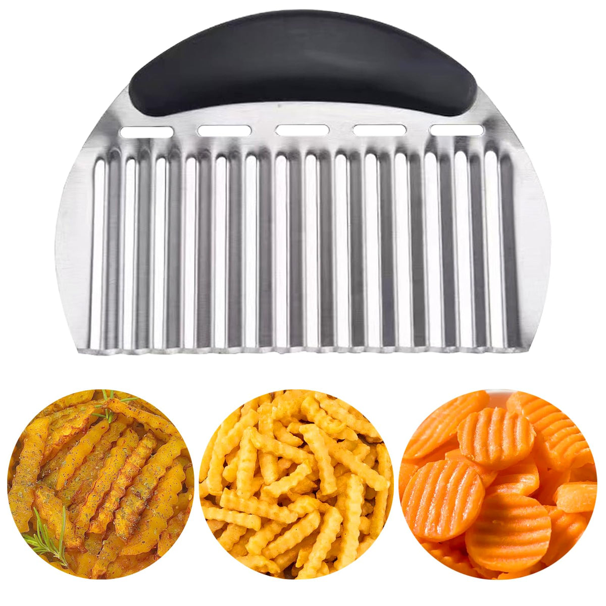 JAYVAR Large Crinkle Cutter French Fry Cutter
