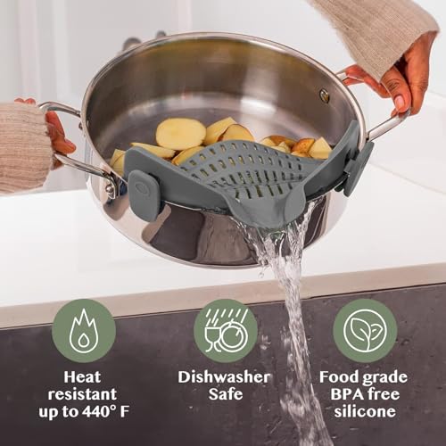 Kitchen Gizmo Snap N' Strain - Silicone Pasta Strainer Clip