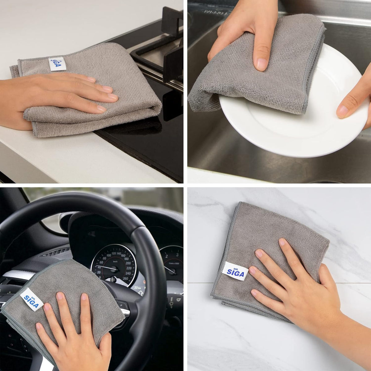MR.SIGA Microfiber Cleaning Cloth, Microfiber Towels