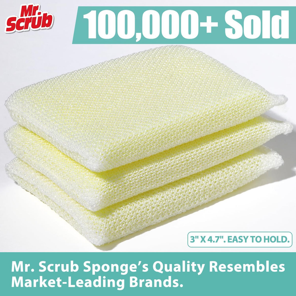 Mr. Scrub All-Purpose Sponges Non Scratch for Washing Dishes