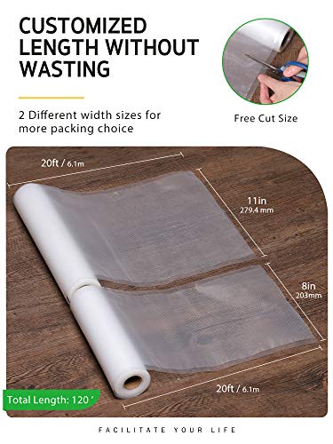 Syntus Vacuum Sealer Bags, 6 Pack 3 Rolls
