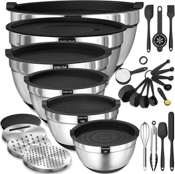 Umite Chef Mixing Bowls with Airtight Lids, 26 PC Stainless Steel